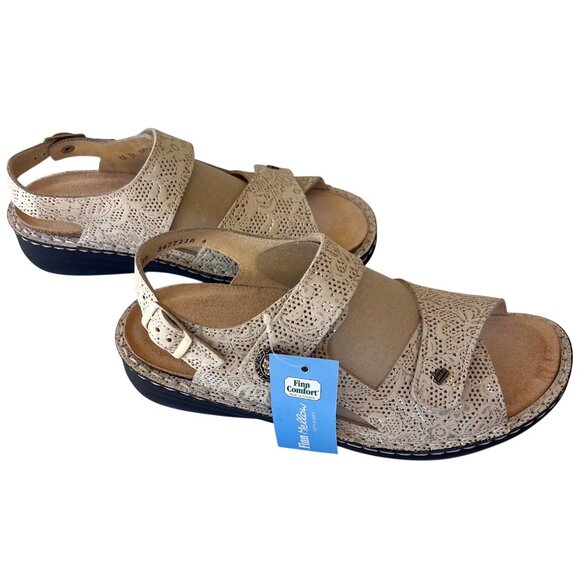 Finn Barbuda Comfort Hook & Loop Strap Sandals Champagne Garden US Size 8 EU 39 - Picture 2 of 16